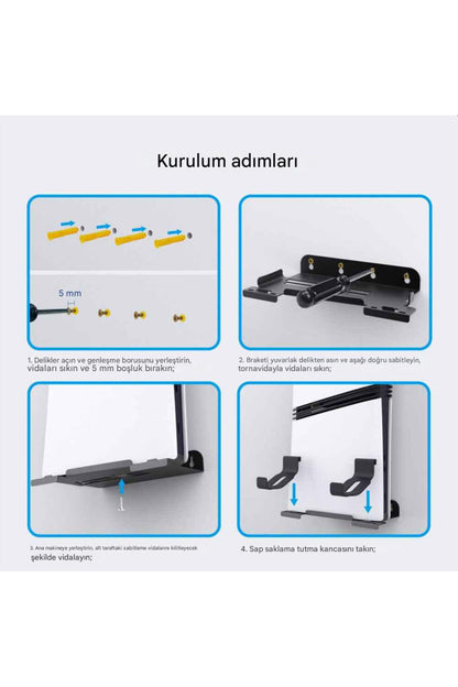 Ps5 Slim / Pro Uyumlu Duvar Askı Aparatı Pgtech Gp-539