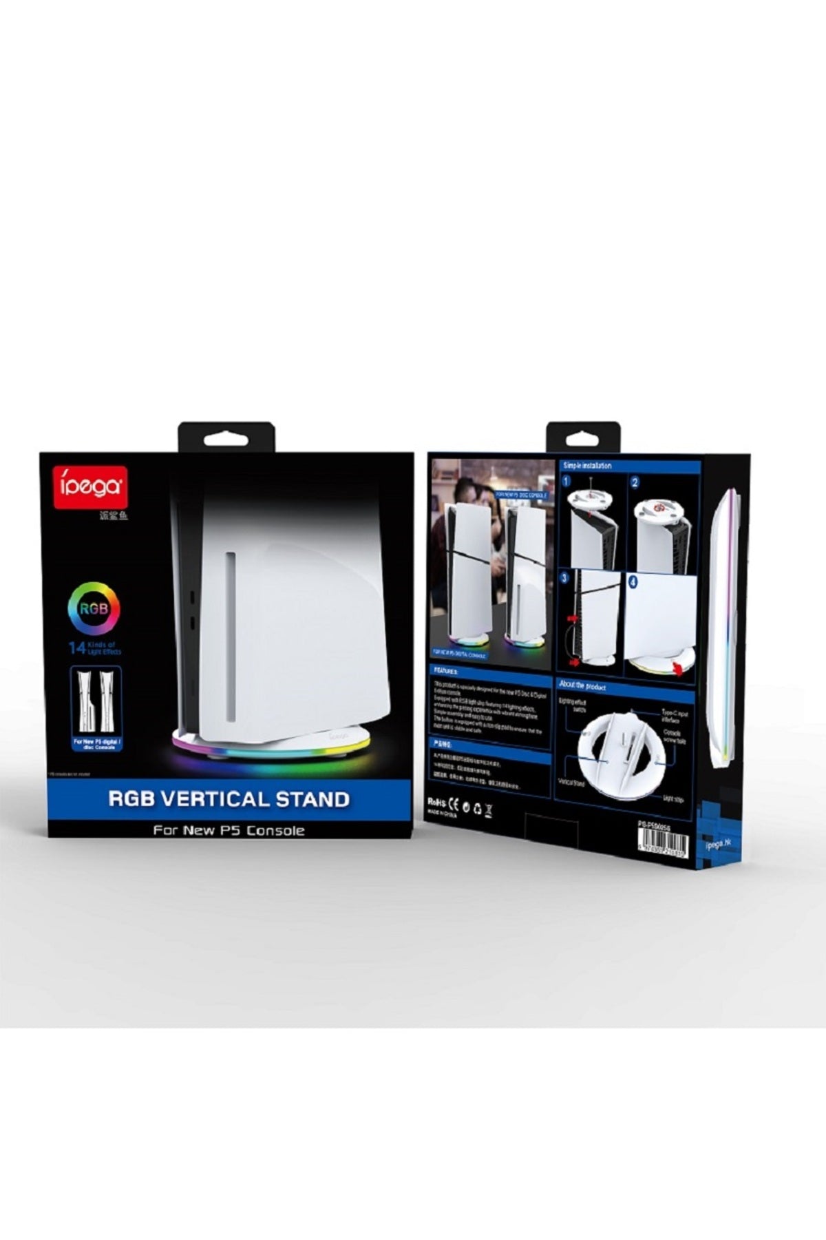 P5s025s Ps5 Slimuyumlu Beyaz İçin Rgb'li Dikey Stand