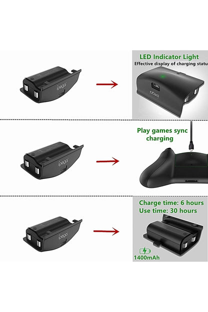 Xb-001 Şarj Kablolu Xbox One-one X-one S 1400mah Joystick Batarya
