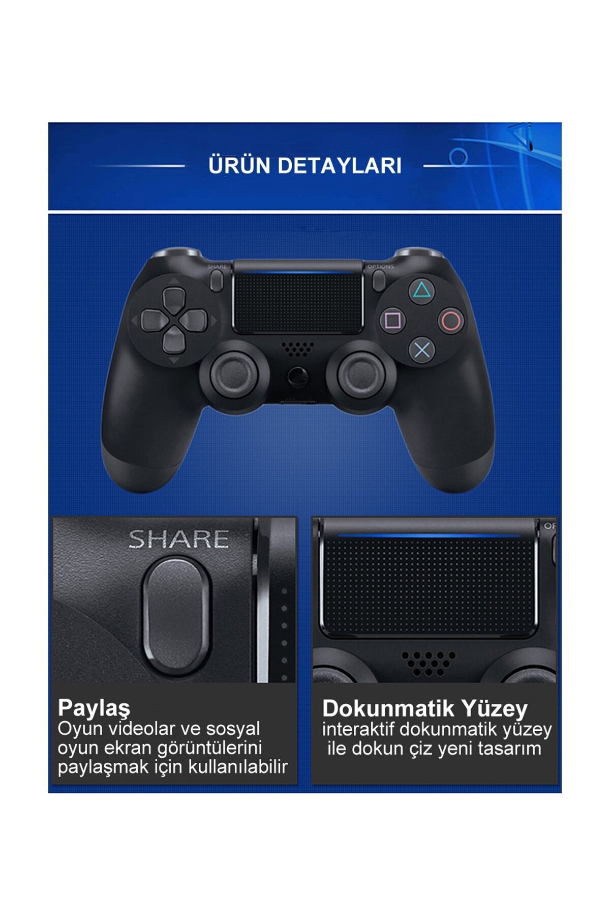 Ps 4 Joystick Tablet Telefon Pc Uyumlu Titreşimli Oyun Kolu 1 Adet