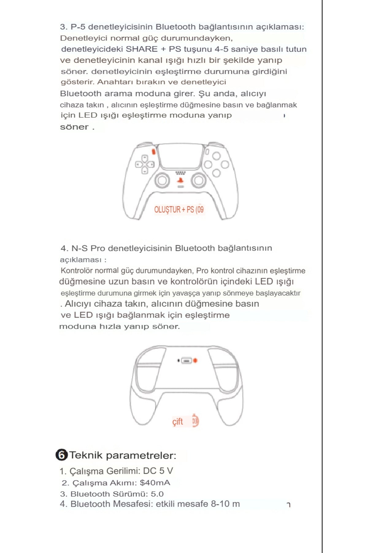 Android Tv/tv Xbox/pc/nintendo Switch Uyumlu Kablosuz Joystick Bluetooth V5.0 Usb Bağlantı Aparatı