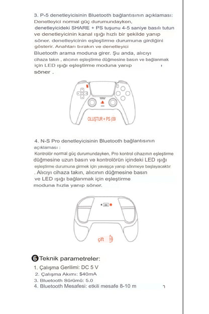 Android Tv/tv Xbox/pc/nintendo Switch Uyumlu Kablosuz Joystick Bluetooth V5.0 Usb Bağlantı Aparatı