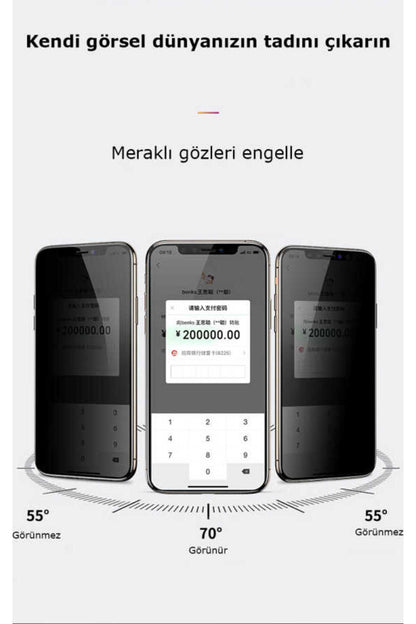 Apple Uyumlu  iPhone 12 Pro Kor Privacy Cam Ekran Koruyucu