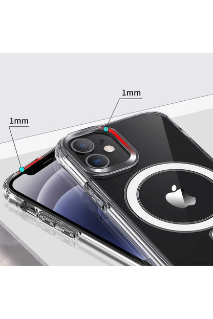 Apple Uyumlu iPhone 12 Pro Kılıf Tacsafe Wireless Kapak Siyah Kılıf