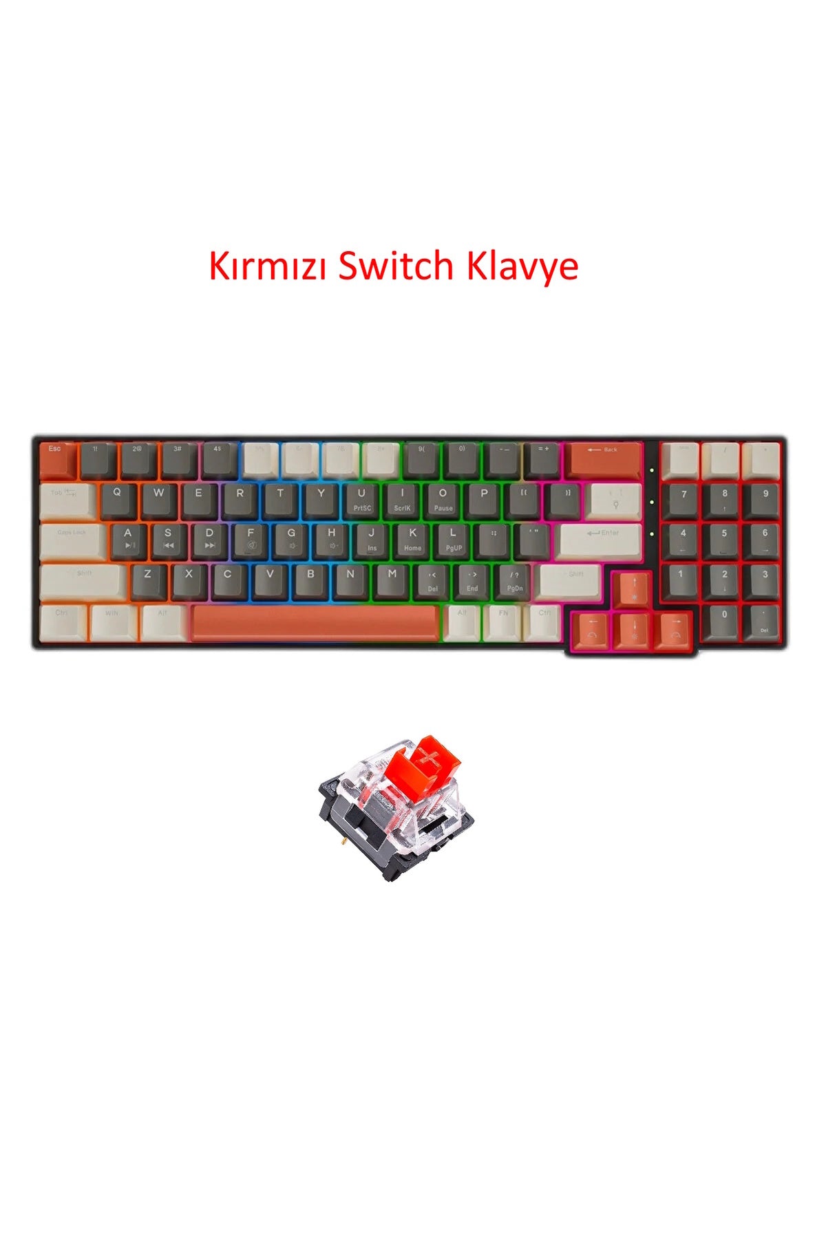 Leaven K780 Çıkarılabilir Kablolu RGB Hot Swap AntiGhosting Mekanik Oyuncu Klavye