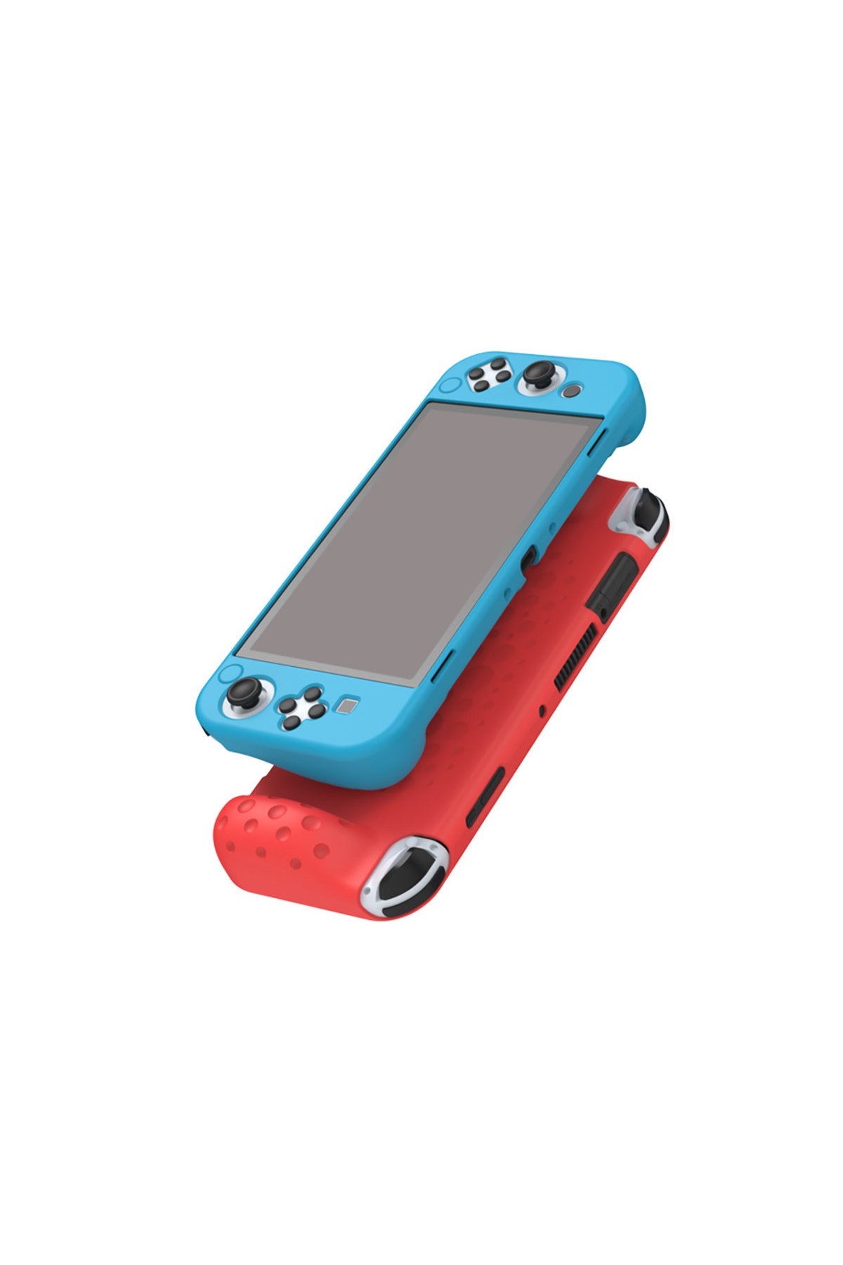 Nintendo Switch Oled El Destekli Grip Tasarımlı Koruyucu Silikon Kılıf Mavi