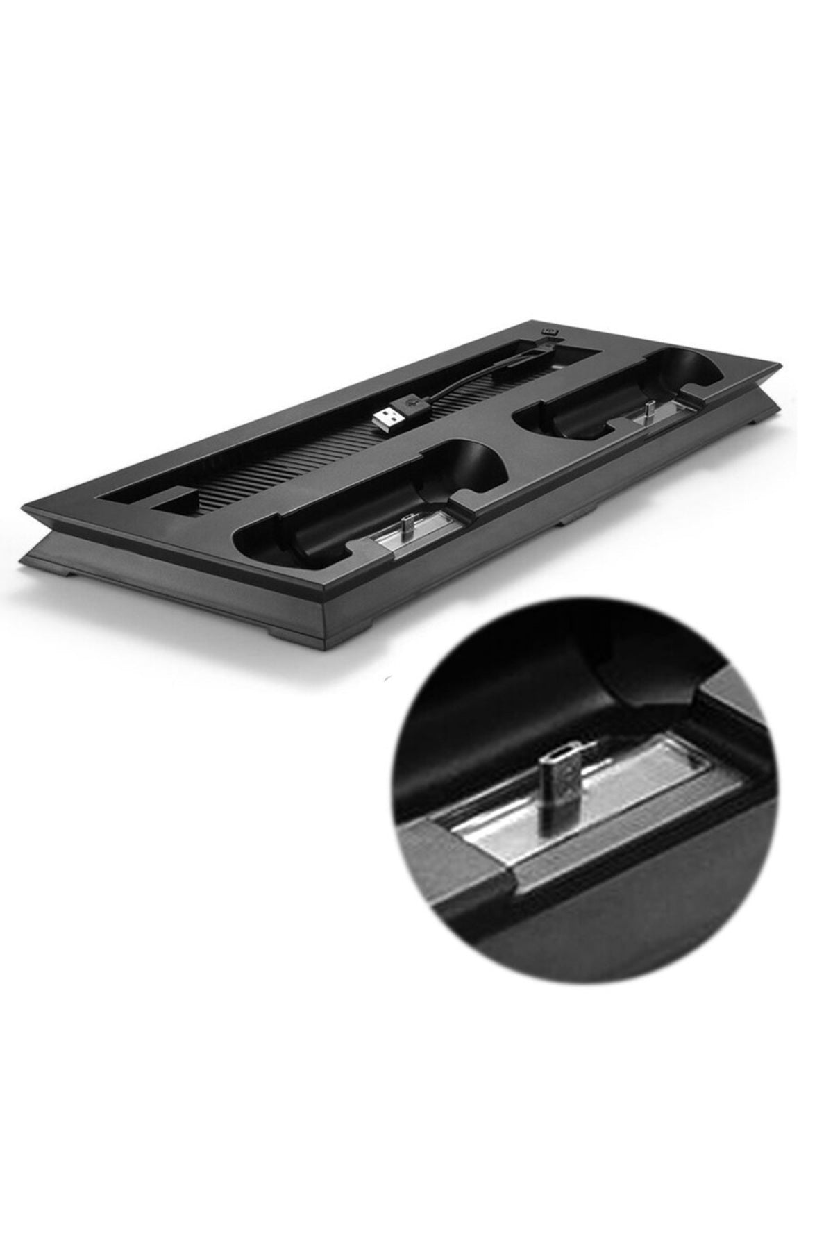 Ps4 Slim Multi Fonksiyonel Fanlı Ve Gamepad Şarjlı Stand Siyah
