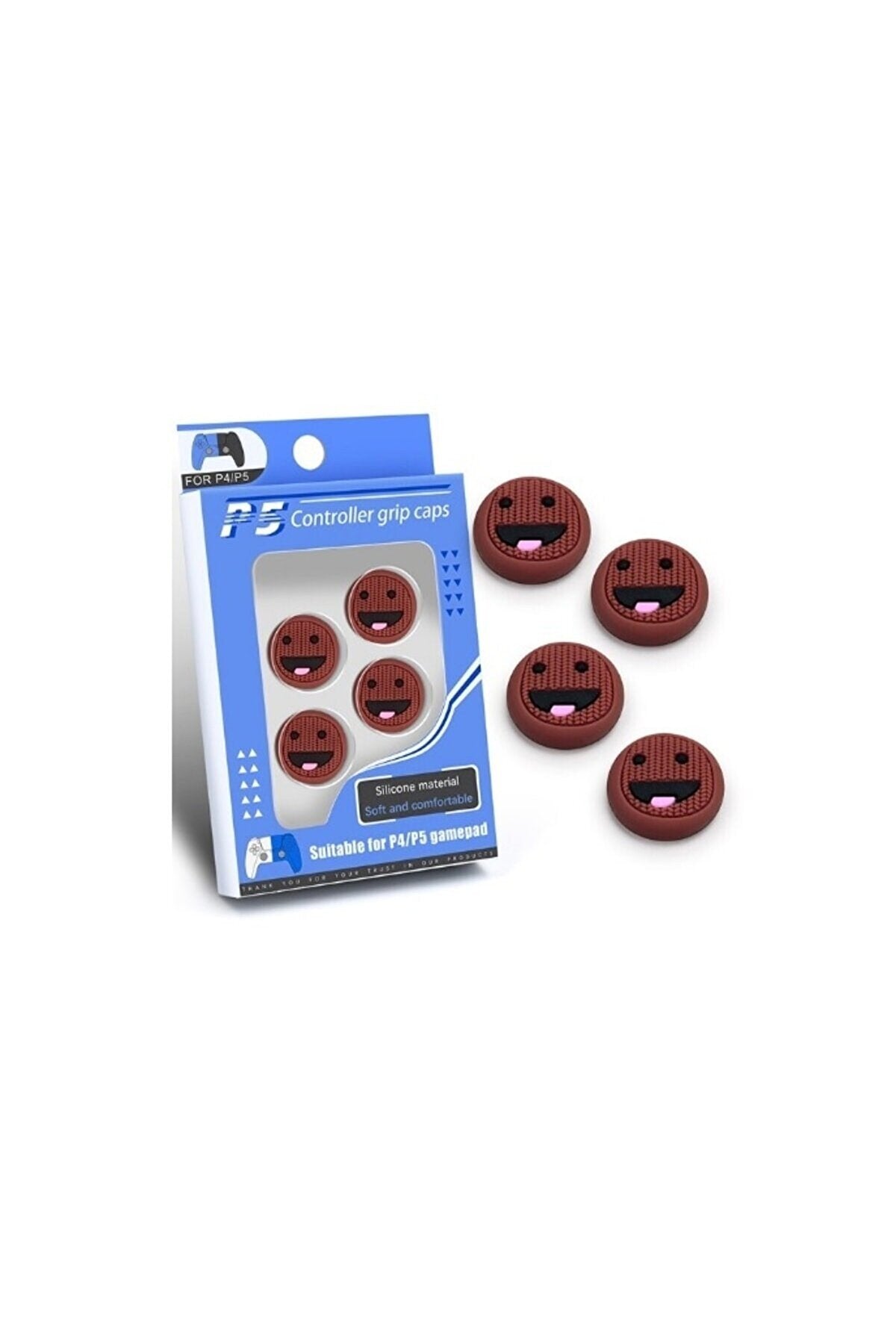 Kedi X Desenli Xbox Ps4 - Ps5 - Xbox S - Xbox X Uyumlu Analog Koruyucu Kahverengi