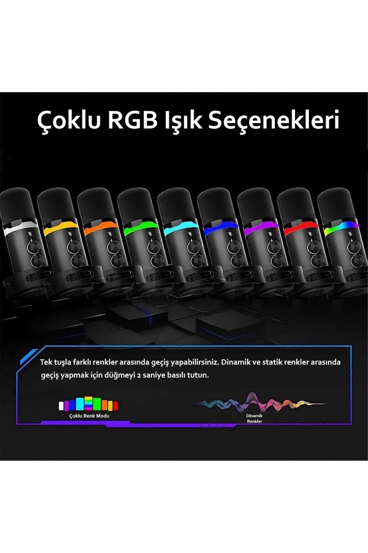 Q1 Dinamik RGB Podcast Mikrofon