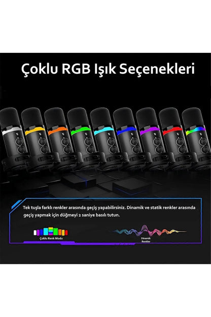 Q1 Dinamik RGB Podcast Mikrofon