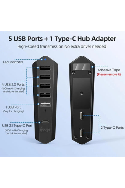 Pg-p5s003 Ps5 Slim Disk / Dijital 6in1 Usb Hub Çoklayıcı Adaptörü