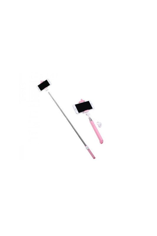 P3 Apple Uyumlu iPhone Android Bluetooth Kumandalı Selfie Çubuğu-pembe
