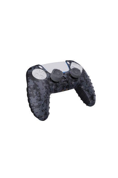 Ps5 Dijital Kamuflaj Silikon Koruyucu Kılıf Ve Analog Koruyucu Siyah Kamo