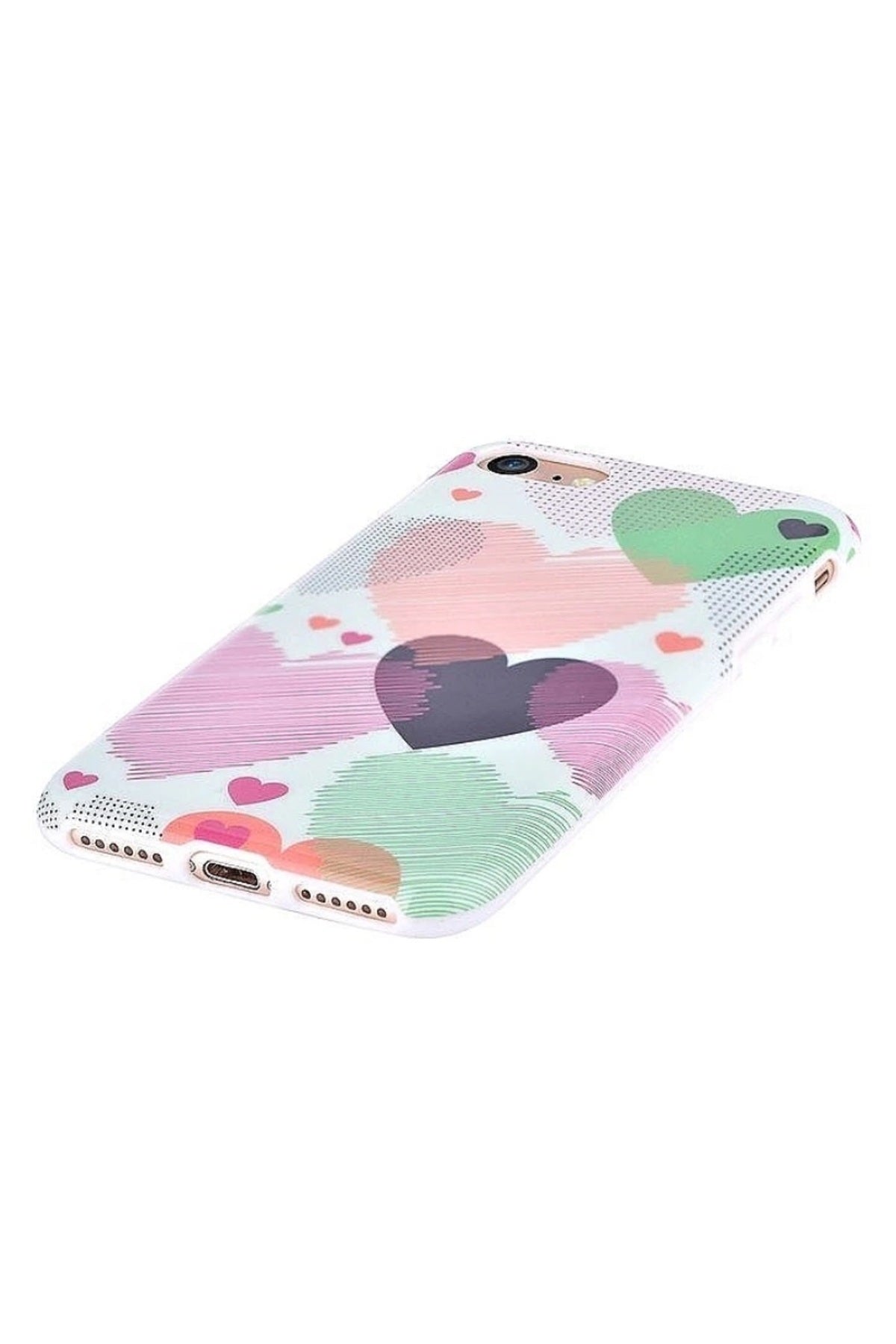 Iphone 7, Iphone 8 Için Renkli Kalpler Tpu Silikon Kılıf