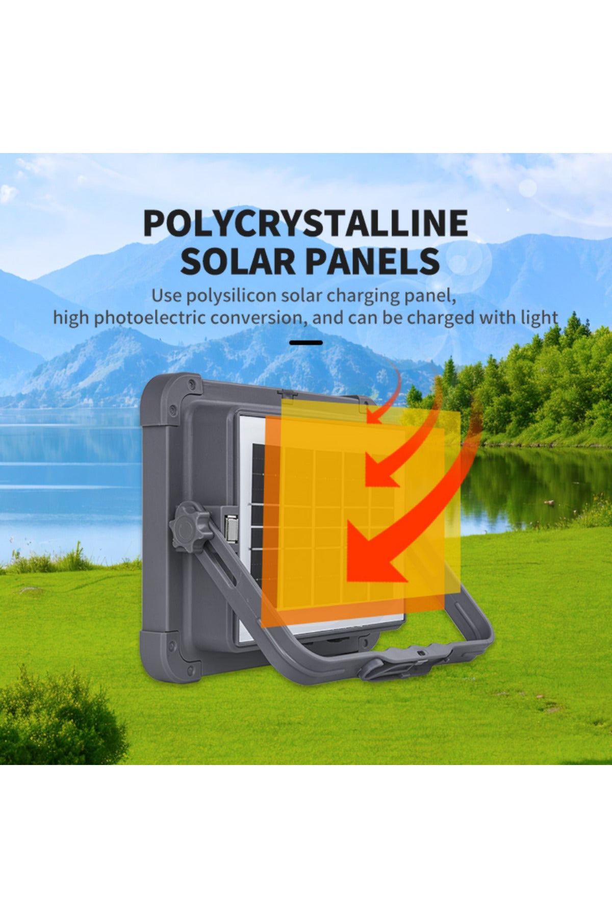 HP-L33 150W Solar Şarjlı Taşınabilir LED | IP66 Su Geçirmez | USB Şarj Girişli Manyetik