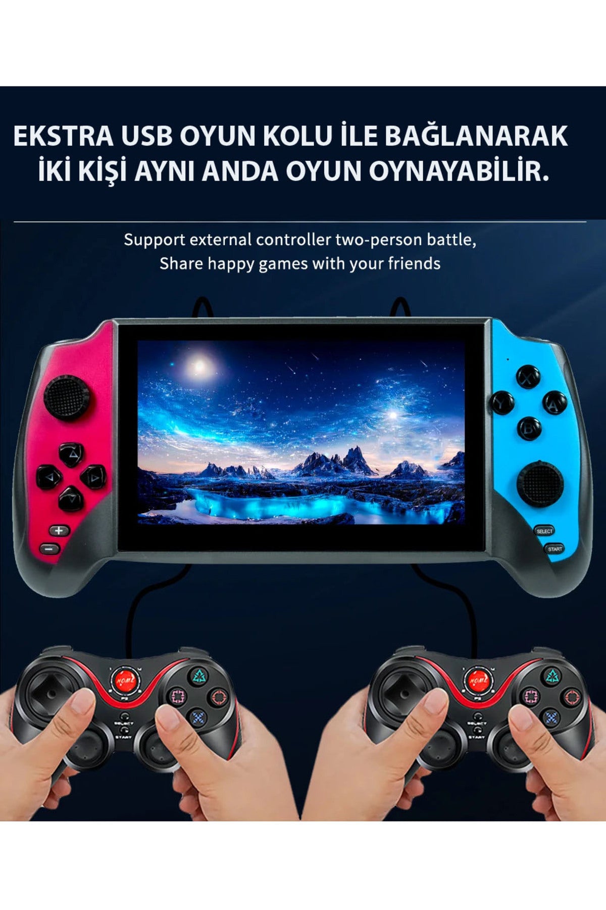 Black Hawk X13 5.5inç Lcd Hd Ekran Tv Out 2000+ Oyunlu Arcade Retro Oyun Konsolu Siyah