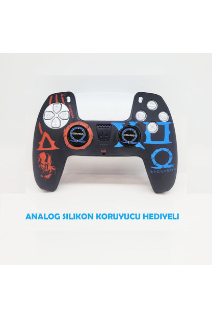 Ps5 Dualsense God Of War Ragnarok Koruyucu Silikon Kılıf + Analog Silikon Koruyucu Kırmızı