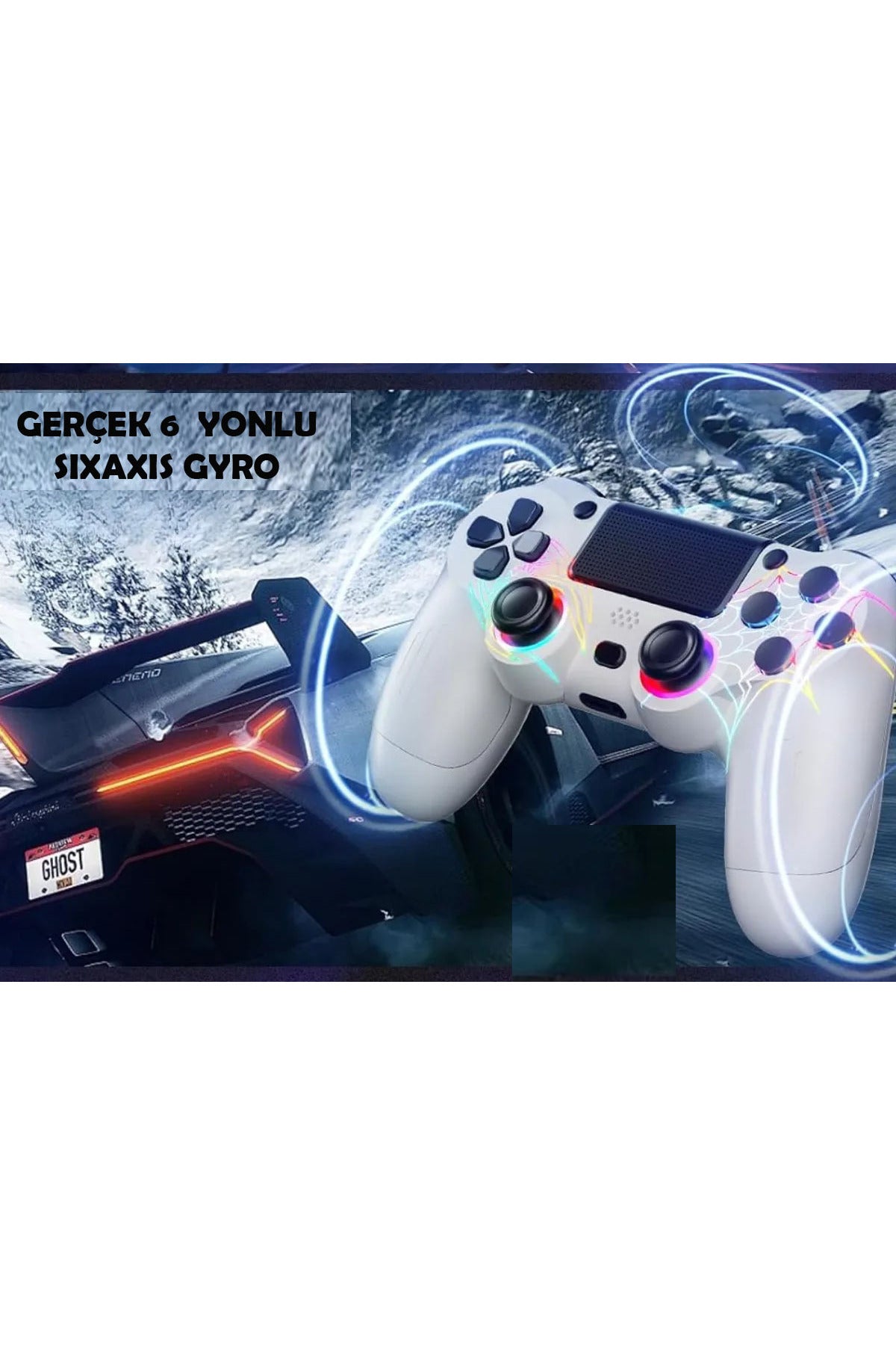 Ps4/pc Uyumlu Rgb Çift Motor Titreşimli Spiderman Bluetooth Oyun Kolu