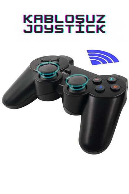 Gt-65 Youtube,netflix,google Android Tv Box 10000 Game Kablosuz Kol Retro Arcade Oyun Konsolu Siyah