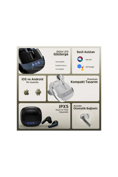 Bix TWX Soundcraft ANC ENC Bluetooth 5.4 TWS Kablosuz Kulak içi Kulaklık Beyaz