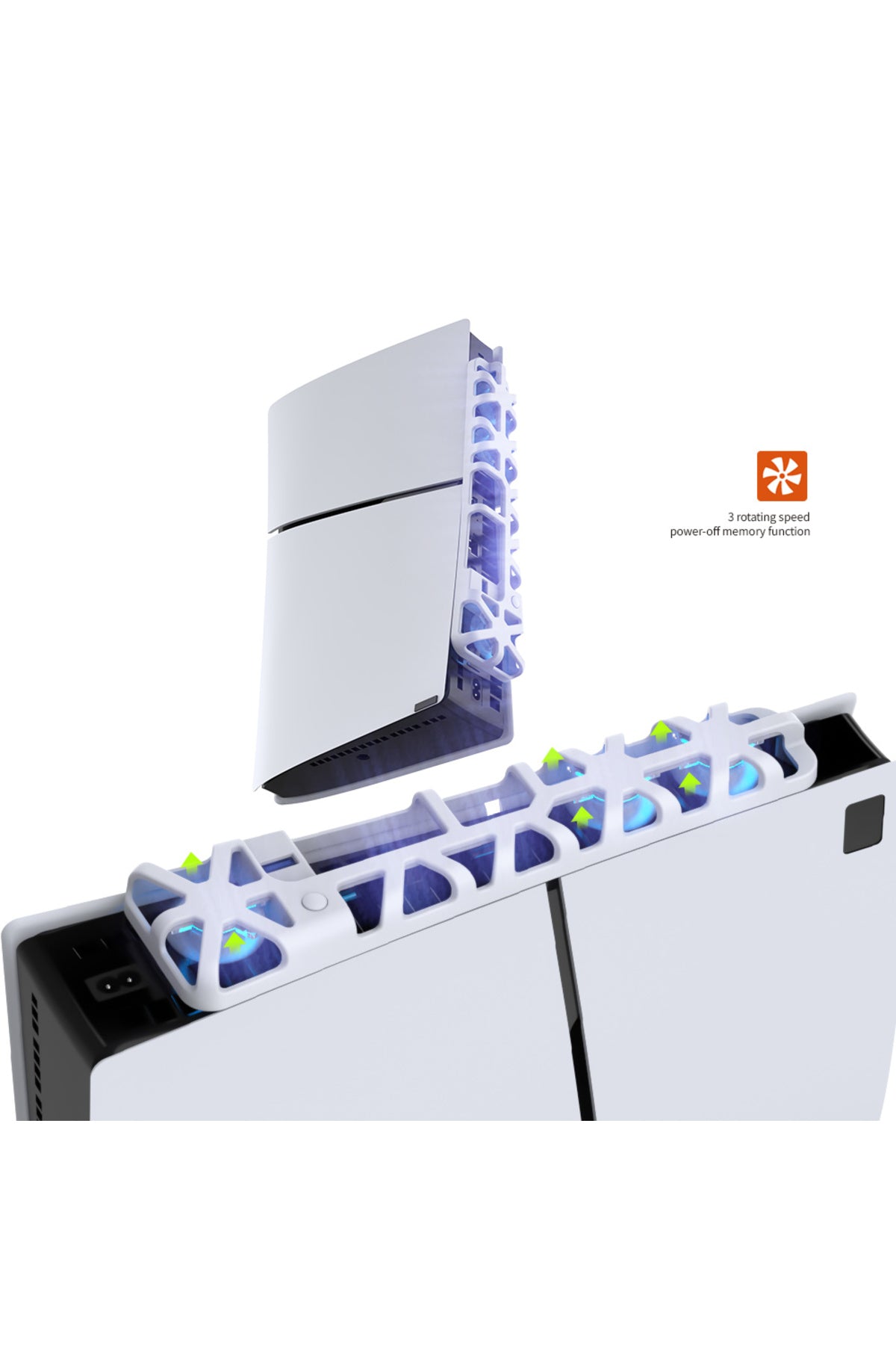 Tp5-3538 Ps5 Slim İçin Led Işıklı Kademeli Güçlü Soğutma Fanı Beyaz