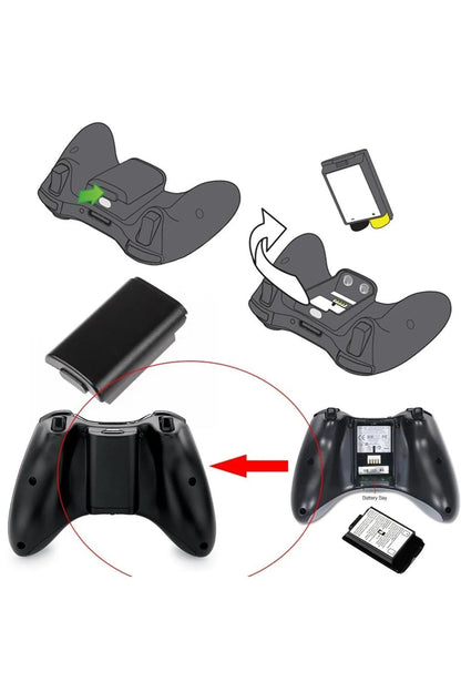 Xbox 360 Oyuncu Kolu Pil Kapağı Yuvası Siyah- 2adet
