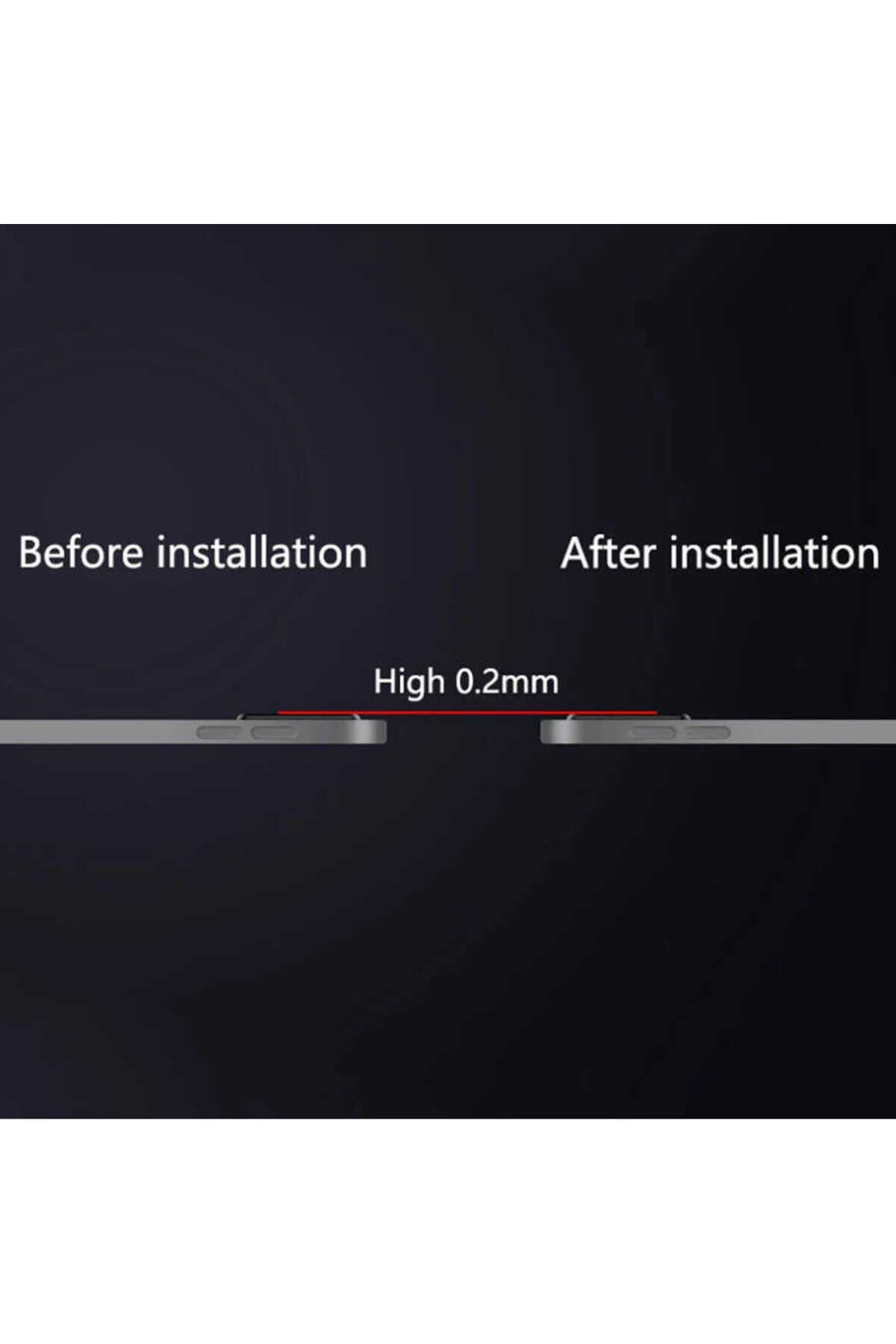 Apple Uyumlu iPad  Pro 12.9 2020 4.nesil Kamera Lens Koruyucu Cam Şeffaf