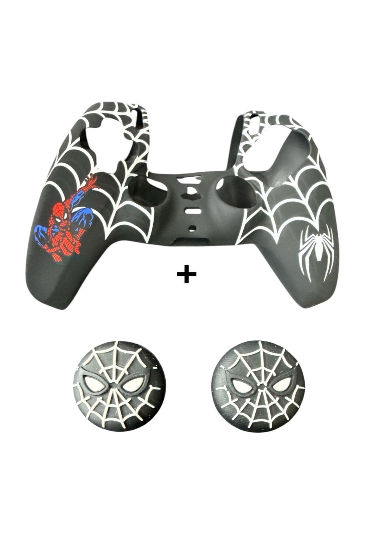 PS5 Dualsense Spider-Man Koruyucu Silikon Kılıf + Analog silikon Koruyucu