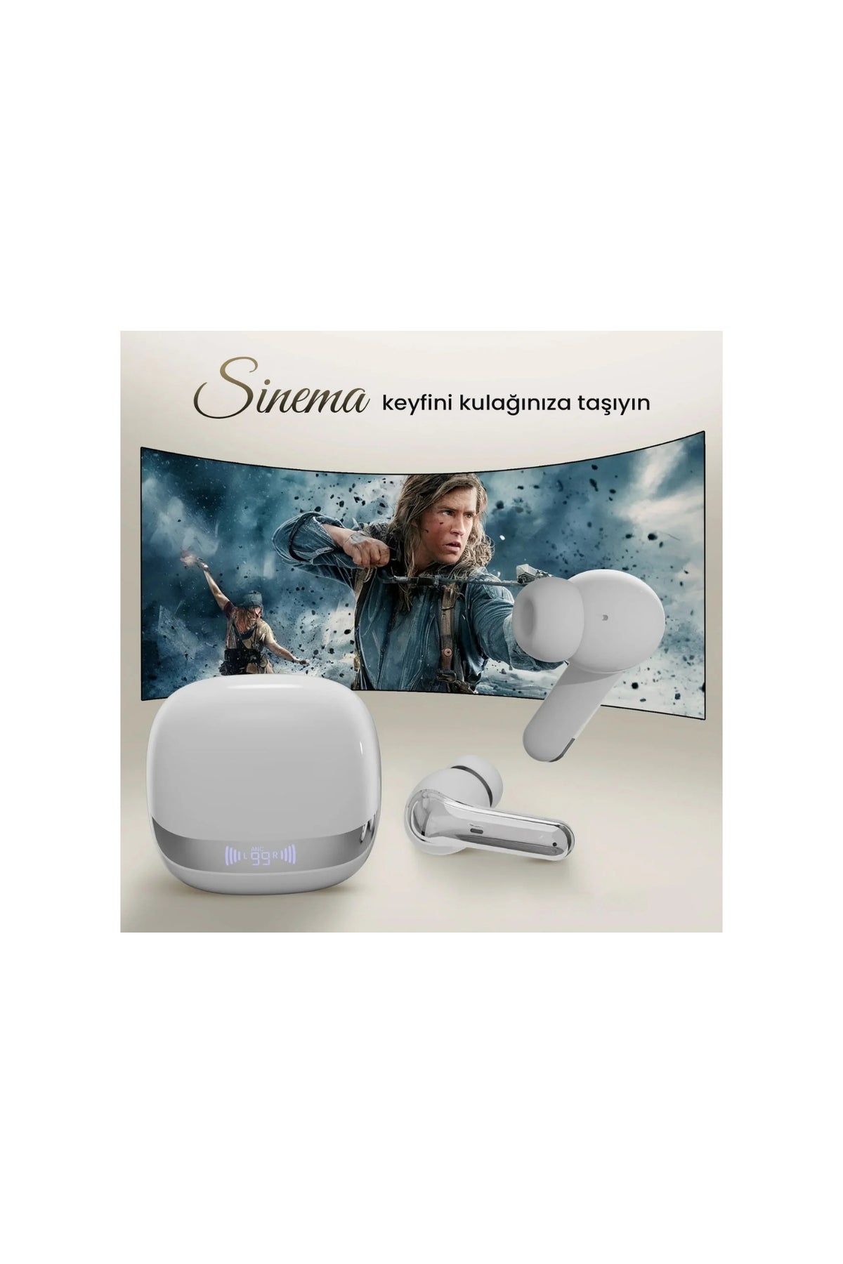 Bix TWX Soundcraft ANC ENC Bluetooth 5.4 TWS Kablosuz Kulak içi Kulaklık Beyaz