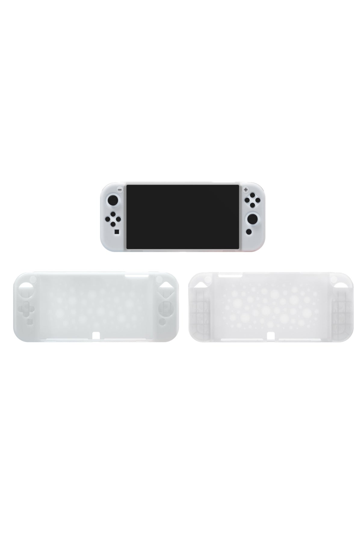 Nintendo Switch Oled El Destekli Grip Tasarımlı Koruyucu Silikon Kılıf Beyaz