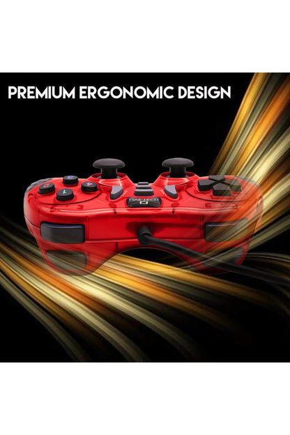 Pc Uyumlu Usb Dual Shock Titreşimli Joystick Oyun Kolu-cfl-2586 Kırmızı
