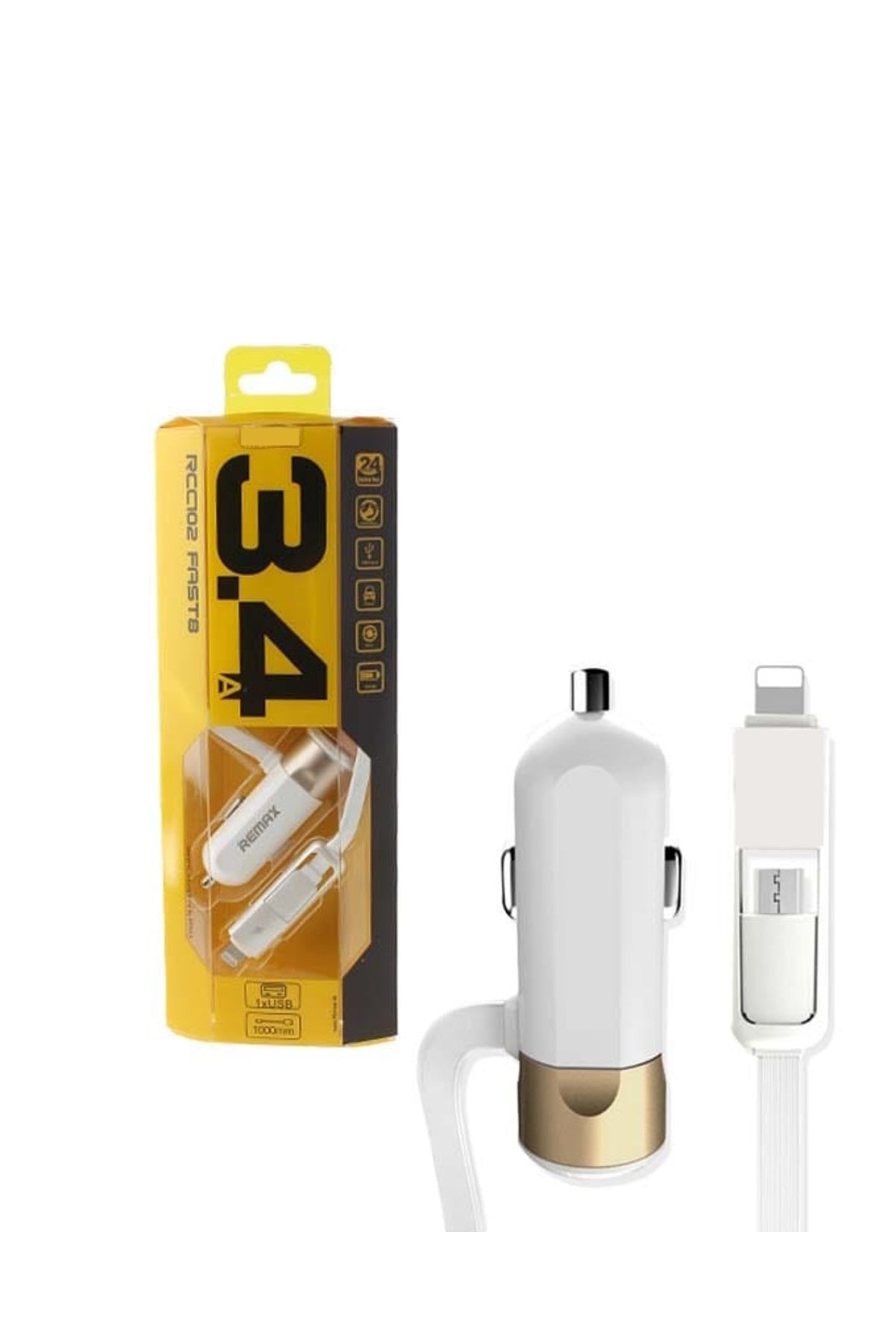 3.4 Mah Dual Usb Kablolu Turbo Araç Şarjı