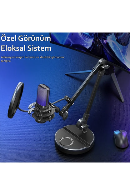 X3R RGB USB Condenser Profesyonel Mikrofon