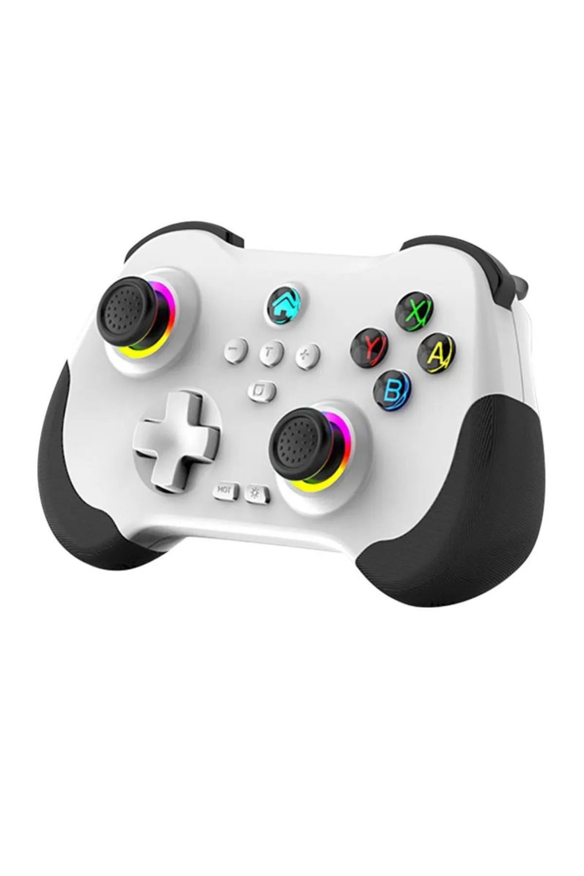 Z01 Pc/ps4/ps3/Apple Uyumlu iOS /switch/android Telefon Tv Tablet Titreşimli Rgb Bluetooth Joystick Gamepad Beyaz