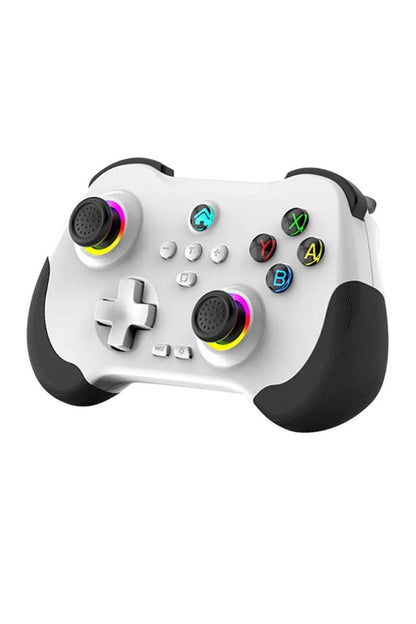 Z01 Pc/ps4/ps3/Apple Uyumlu iOS /switch/android Telefon Tv Tablet Titreşimli Rgb Bluetooth Joystick Gamepad Beyaz
