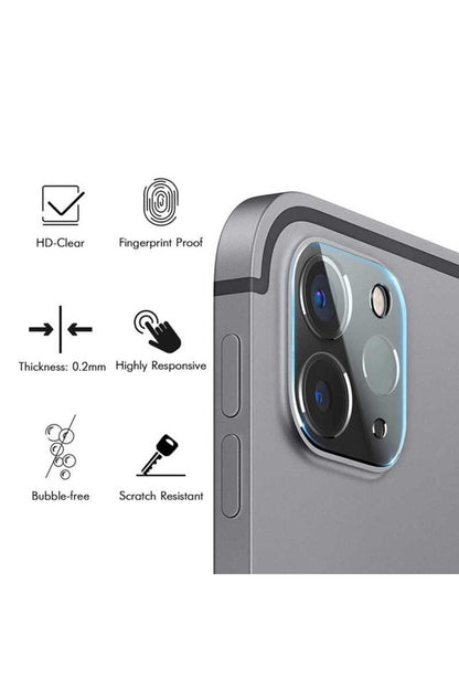 Apple Uyumlu iPad  Pro 12.9 2020 4.nesil Kamera Lens Koruyucu Cam Şeffaf