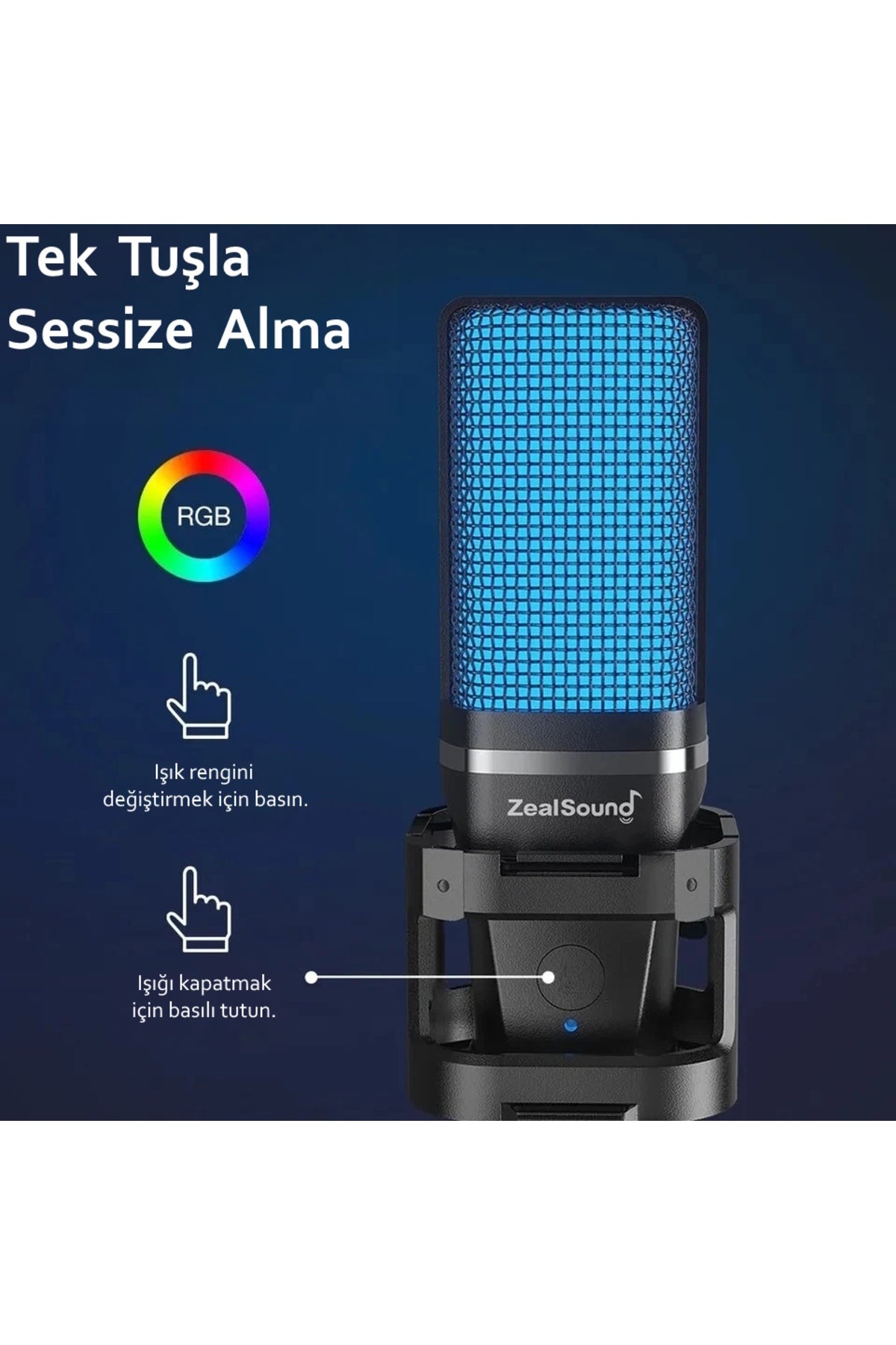 A68 RGB USB Condenser Gamer Mikrofon