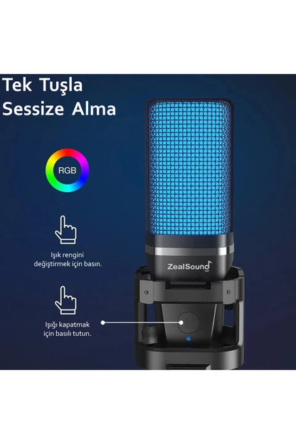 A68 RGB USB Condenser Gamer Mikrofon