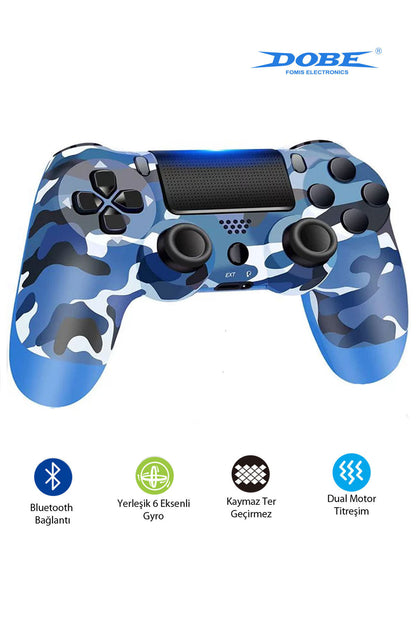Ps4-pc-android Box-android-Apple Uyumlu iOS Telefon Tablet Titreşimli Bluetooth Oyun Kolu Kamo Kırmızı