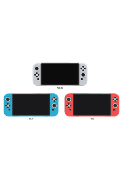 Nintendo Switch Oled El Destekli Grip Tasarımlı Koruyucu Silikon Kılıf Kırmızı