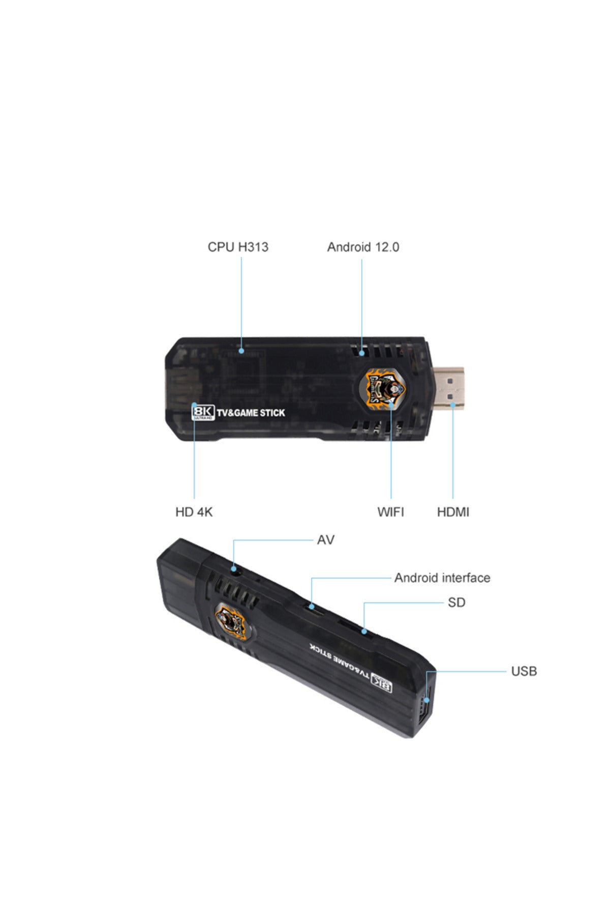 X8 Hdmı 4k Stick 64gb 10.000 Oyunlu Android Retro Tv Oyun Konsolu