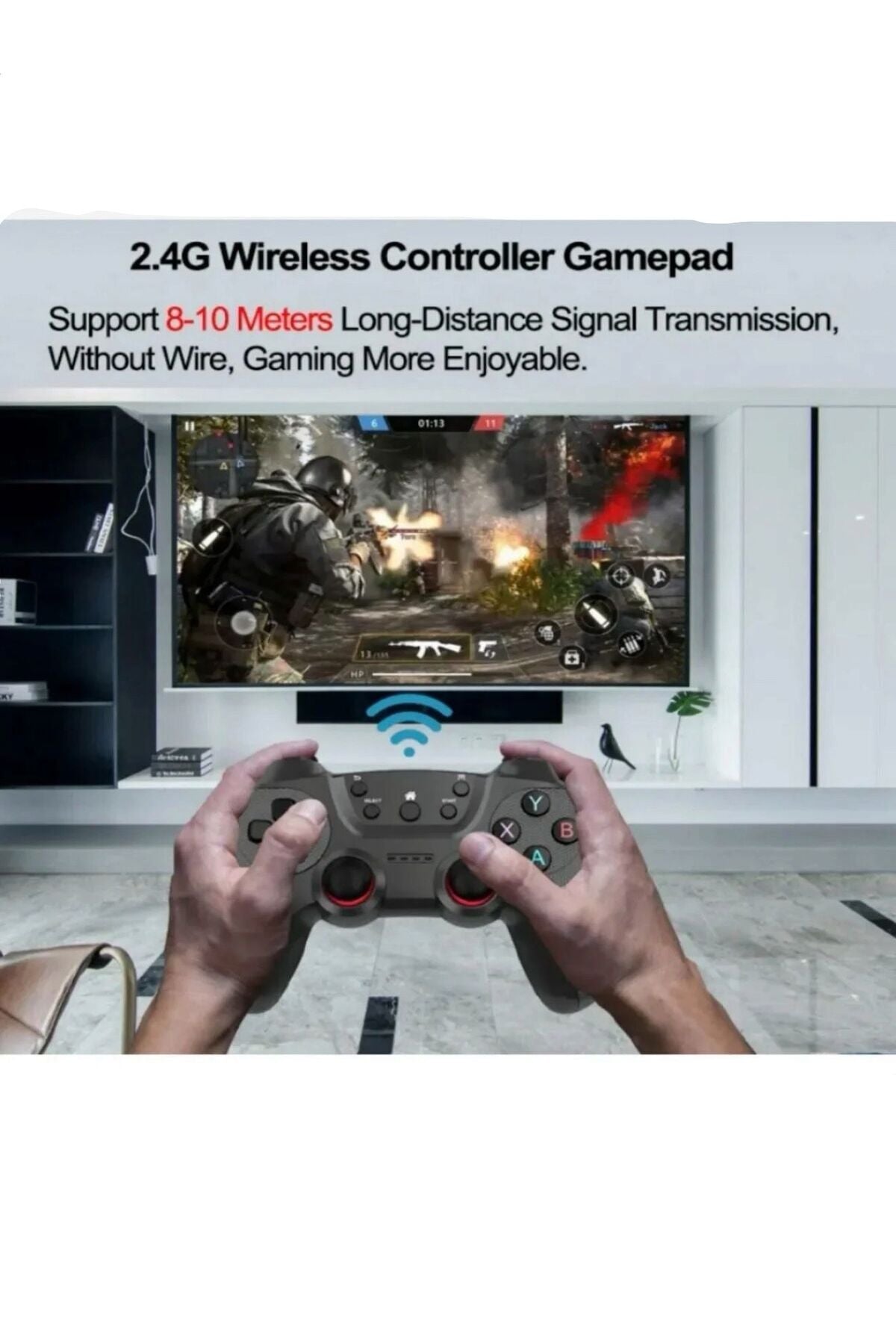 2.4 GHz Kablosuz Çiftli Gamepad Seti - Android TV Box, PC, P3 ve Tablet Uyumlu Oyun Kolu