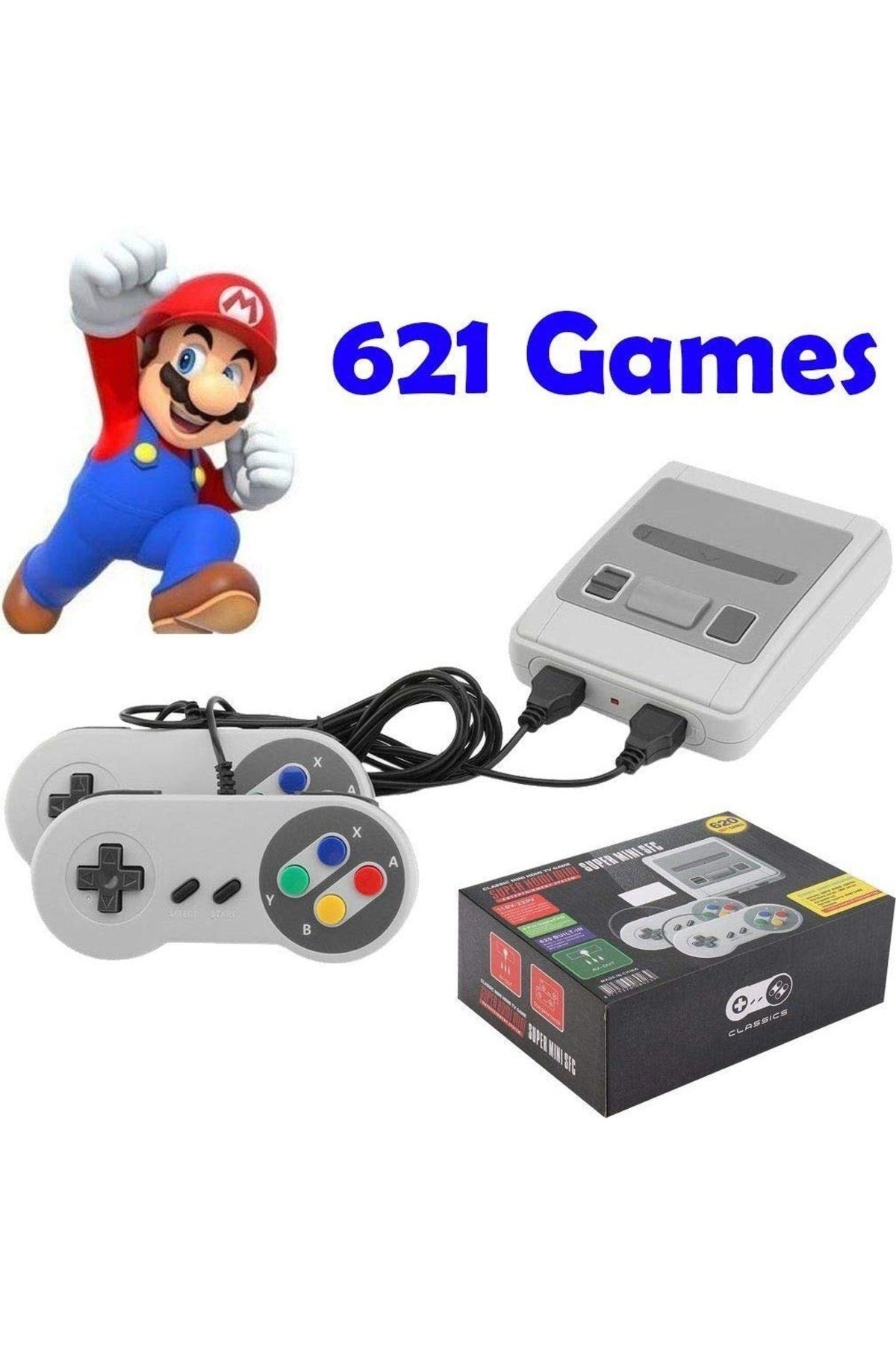Retro 8 Bit 621 Oyunlu Sfc Hdmi Oyun Konsolu-ultra Mini Siyah