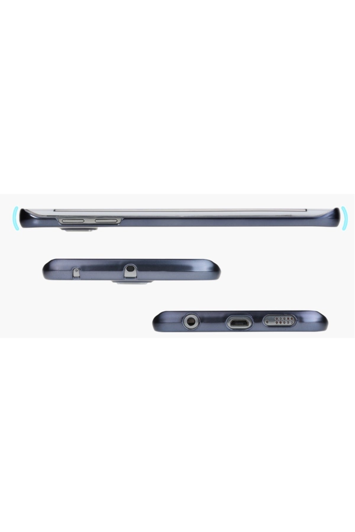 Samsung Galaxy Uyumlu S6 Edge Neon Seri Koruyucu Yapı Kılıf Siyah Kılıf