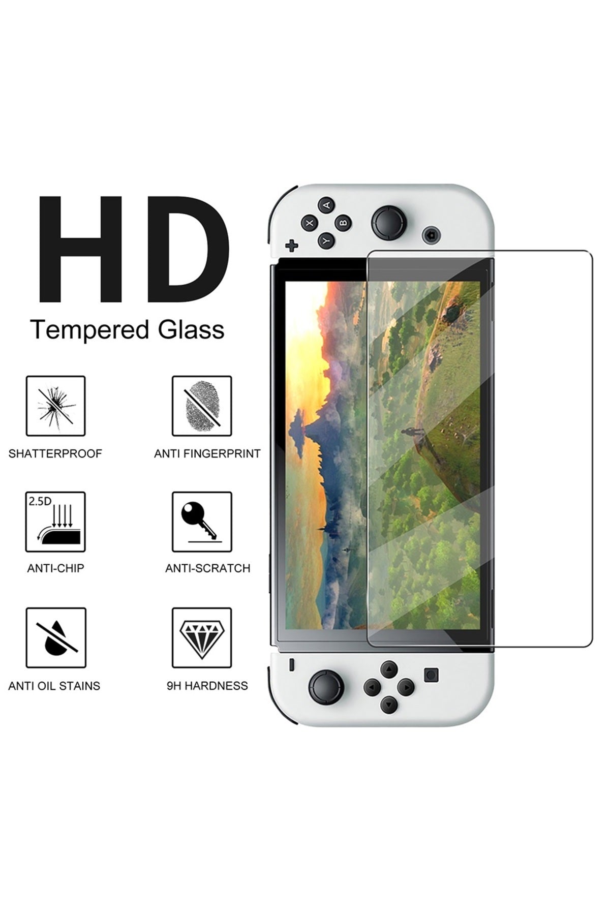 Nintendo Switch Oled Ekran Koruyucu 9h Nano Temperli Cam