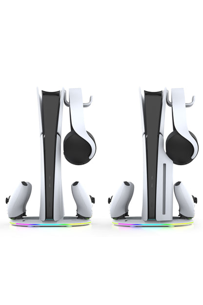 İpega Ps5 Slim Disk/ps5 Slim Dijital Rgb Dikey Stand Kulaklık Tutucu Joystick Şarj Cihazı