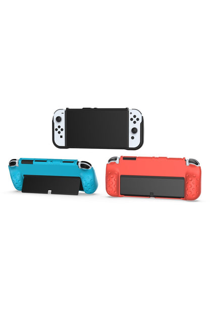 Nintendo Switch Oled El Destekli Grip Tasarımlı Koruyucu Silikon Kılıf Siyah