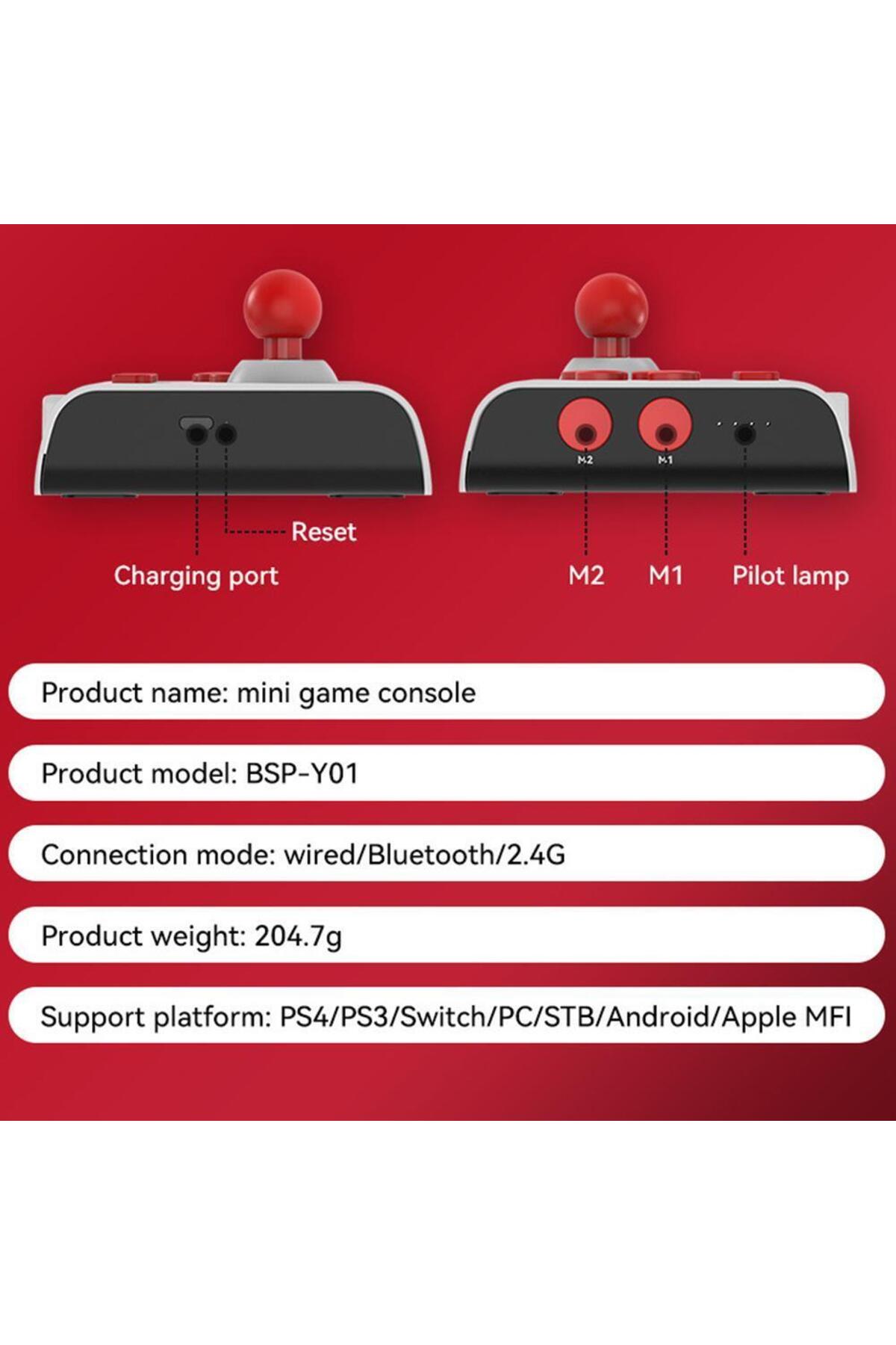 Taşınabilir Wireless Kablosuz Ps4 Ps3 Android Pc Uyumlu Turbo Retro Nostaljik Gamepad