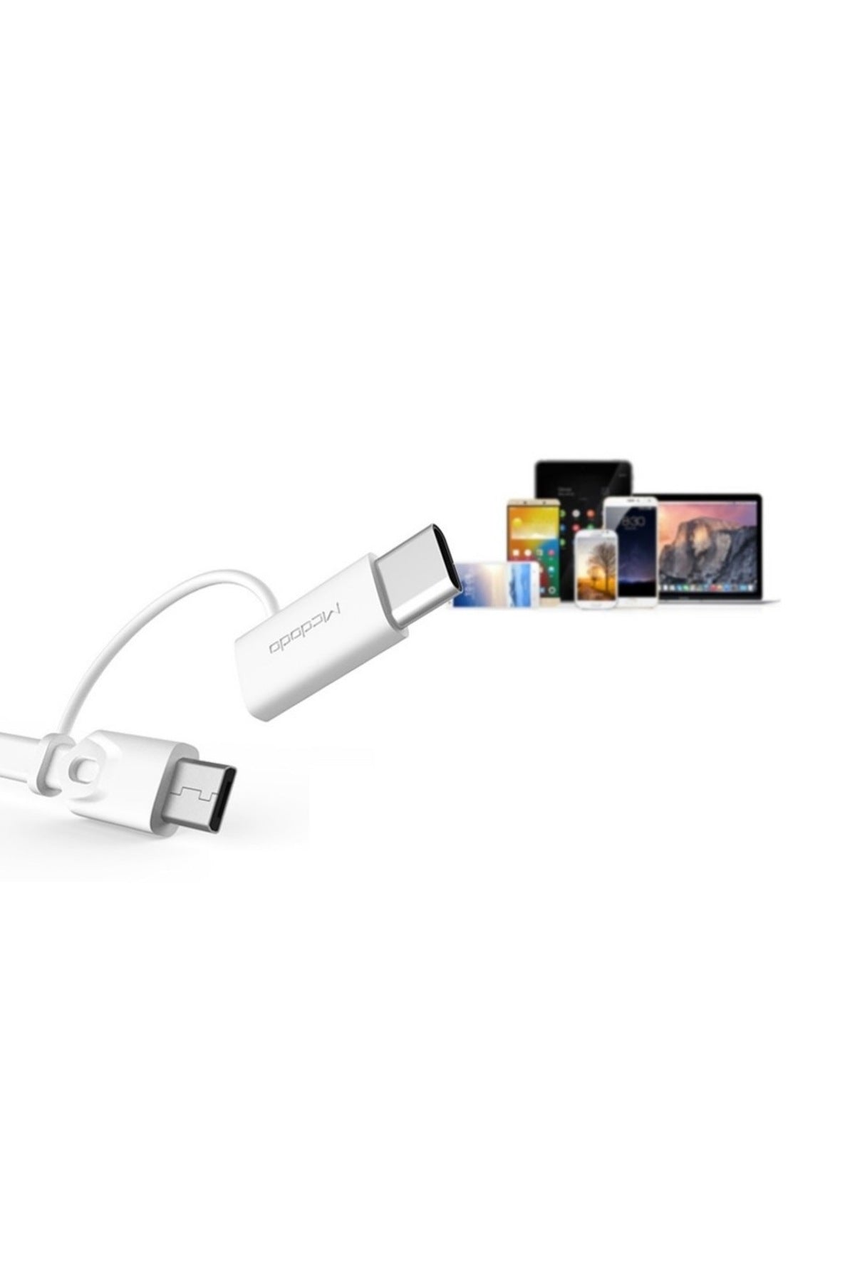 M-data 2in1 Type-c Micro Usb Şarj Data Kablosu Kırmızı