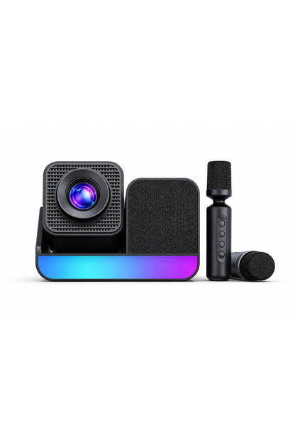 HP-SP01 Edition Projeksiyon Speaker Mikrofon 3in1 Taşınabilir Android 11 Akıllı Sinema 1GBRam 8GBRom
